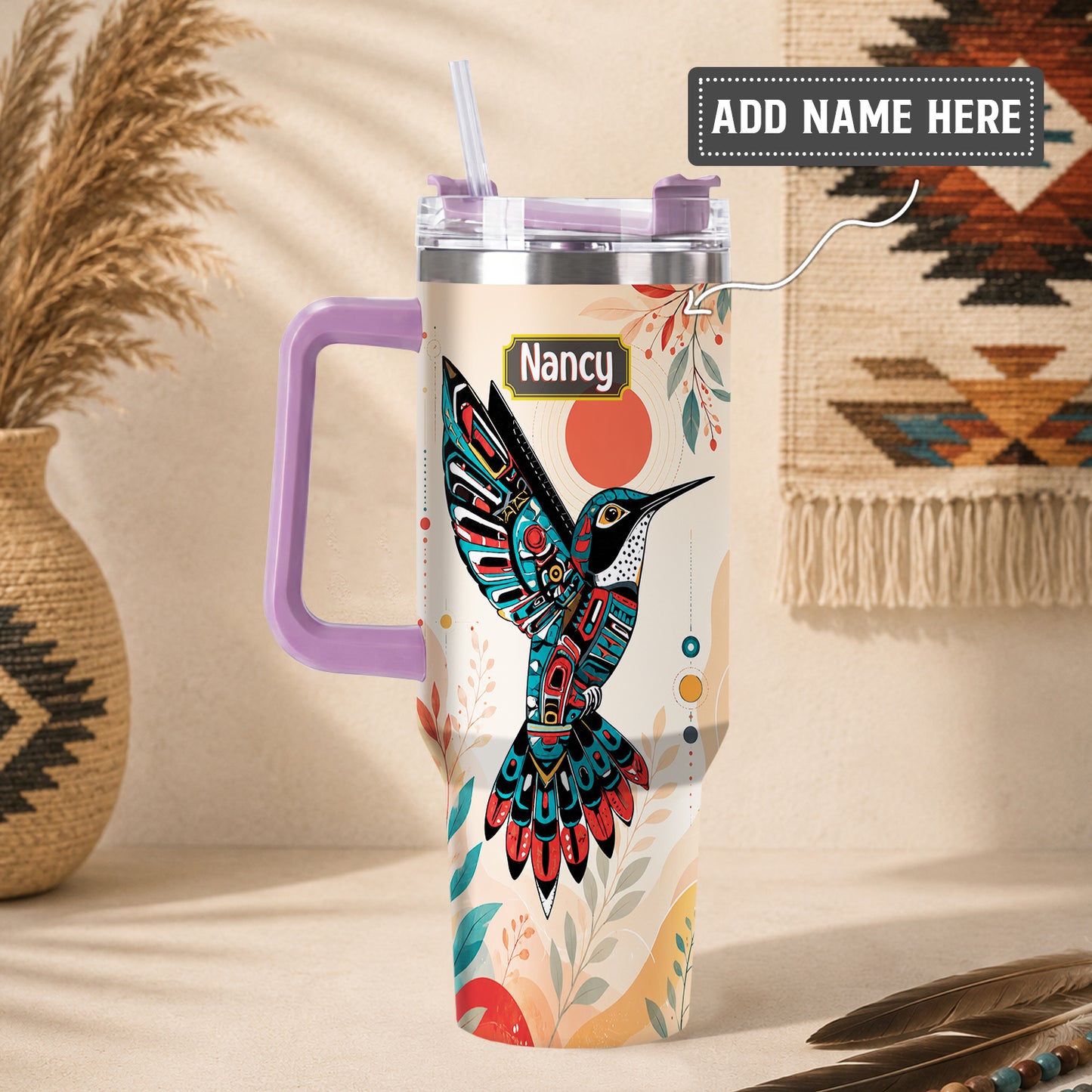 Hummingbird Solar Awakening Personalized Tumbler