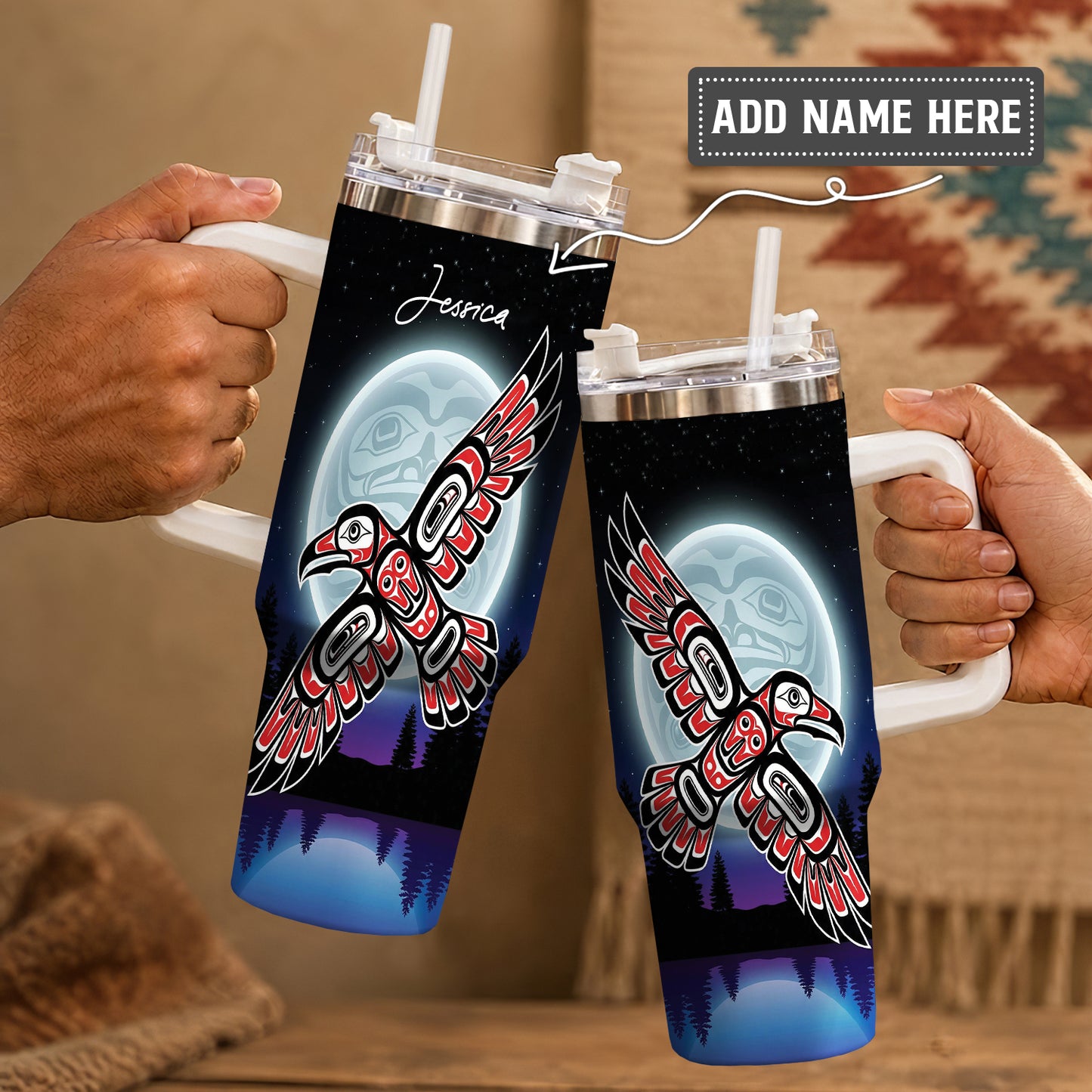 Raven Cosmic Spirit Personalized Tumbler