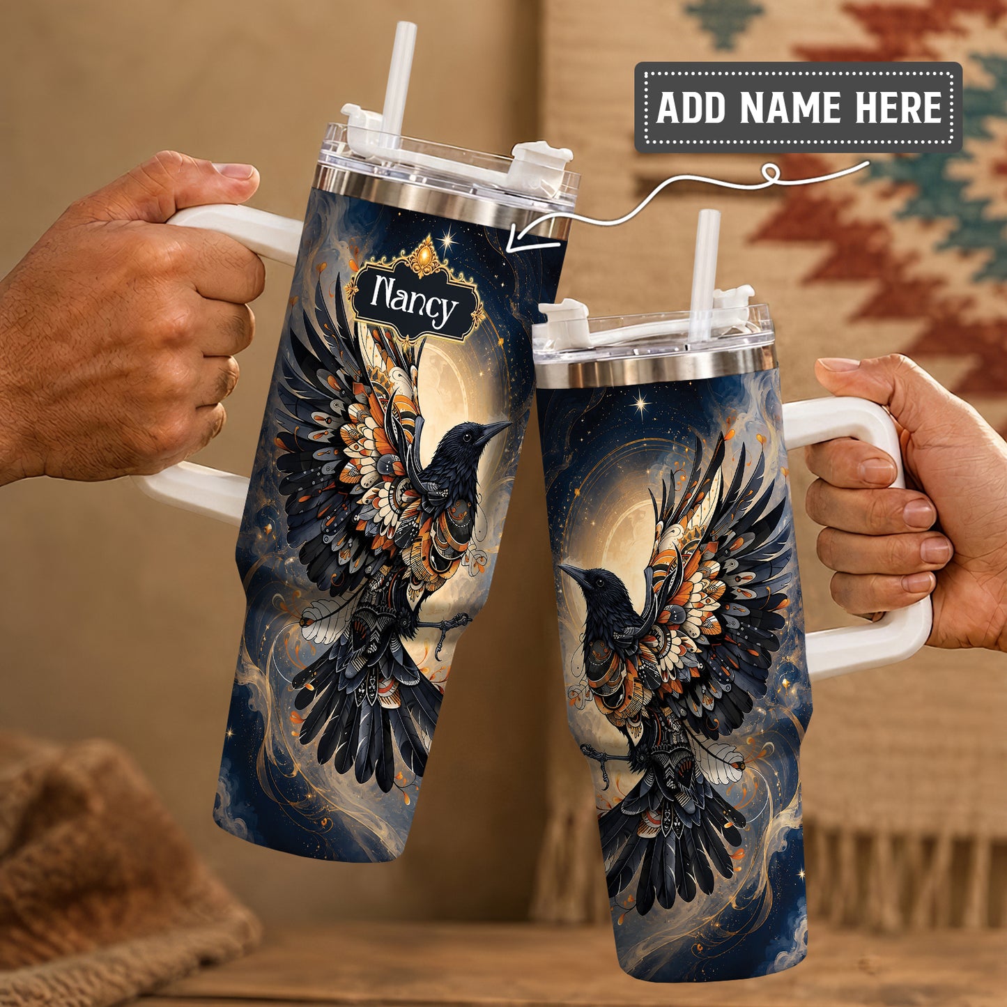 Raven Ember Spirit Personalized Tumbler