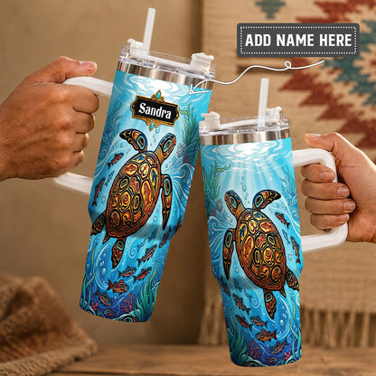 Sacred Turtle Ocean Personalized Tumbler