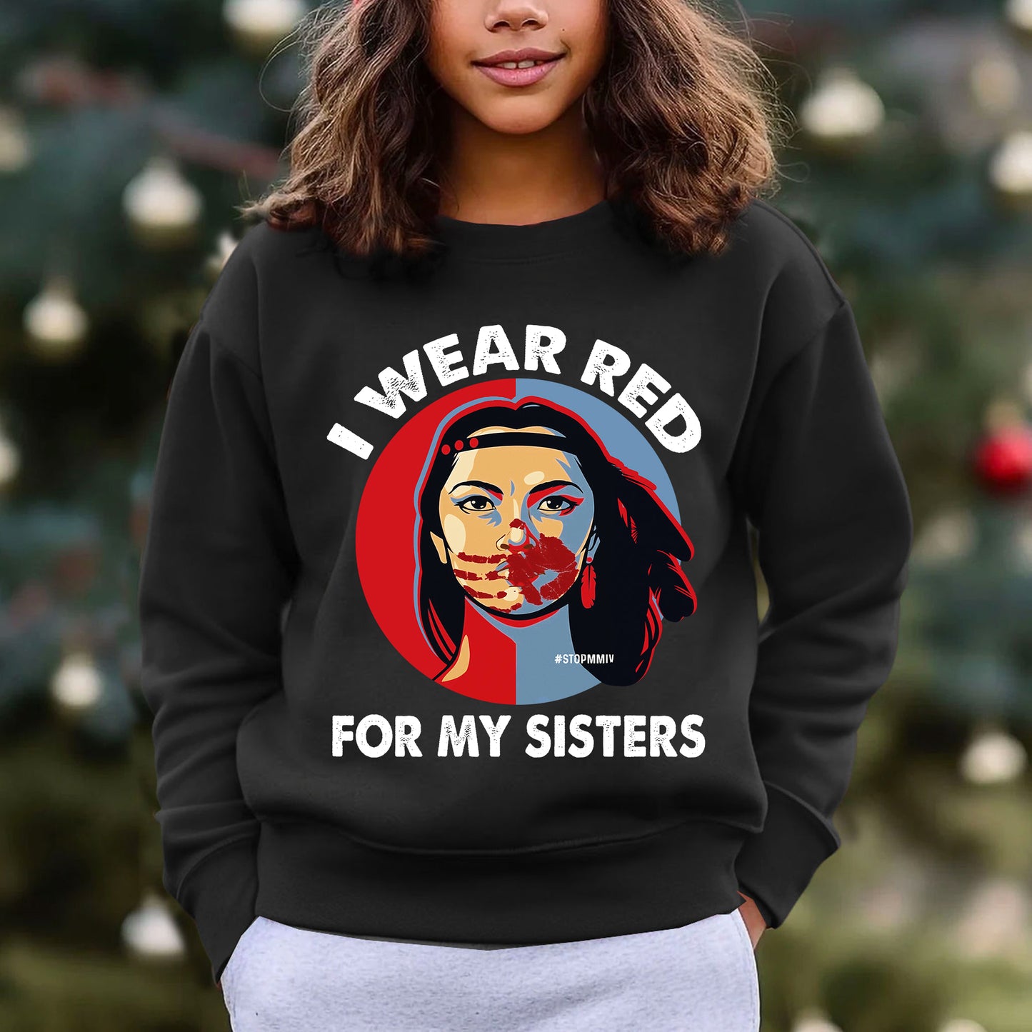 MMIW - I Wear Red For My Sisters Red Hand Indigenous Women Shirt
