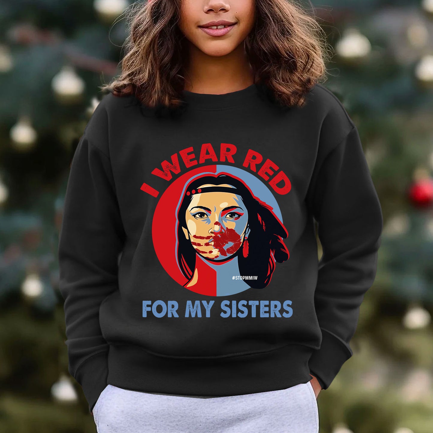 MMIW - I Wear Red For My Sisters Red Hand Indigenous Women Shirt