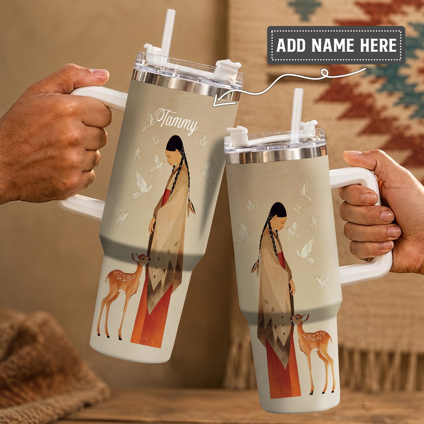 Sacred Woman Deer Spirit Personalized Tumbler