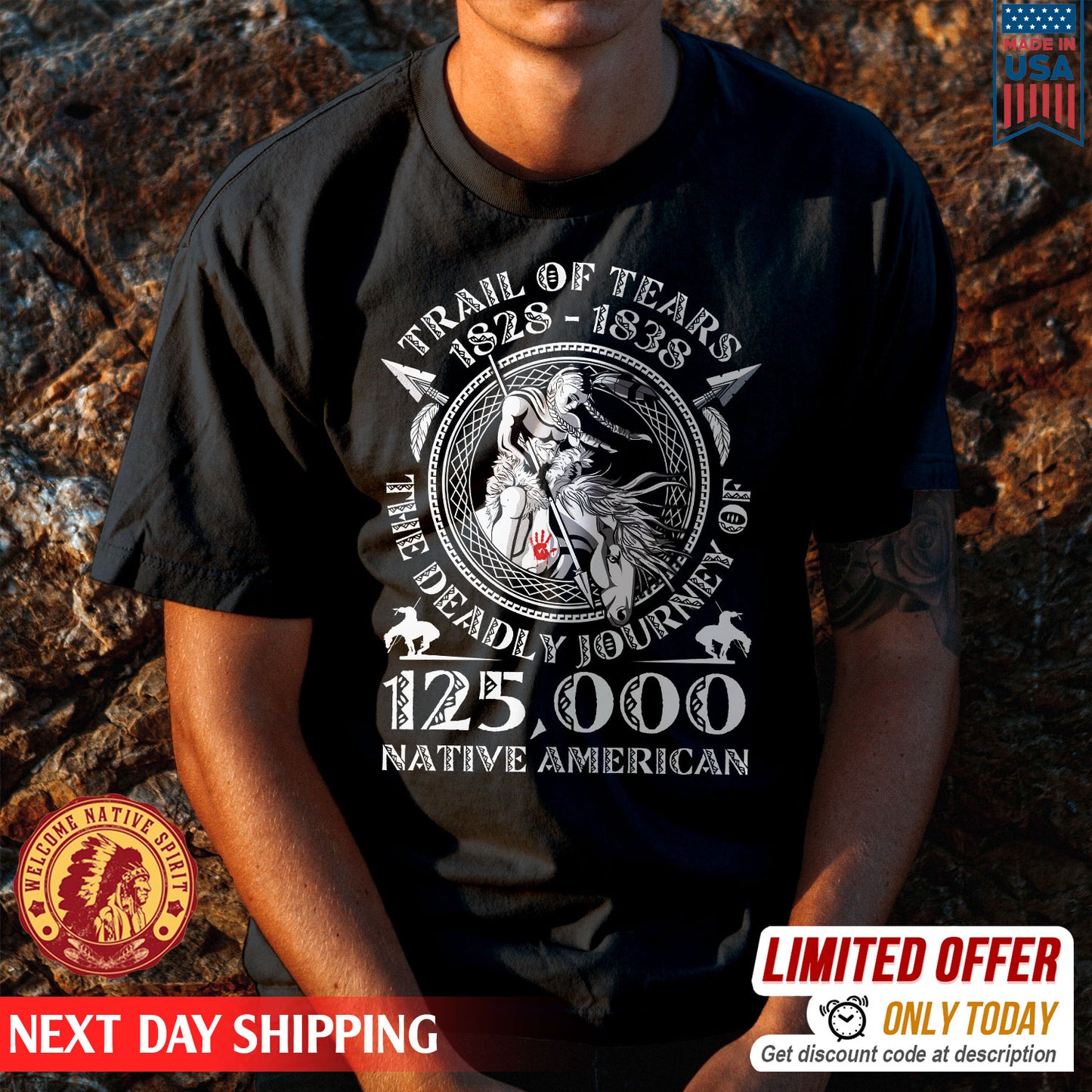 Trail Of Tears The Deadly Journey 125000 Native American T-Shirt
