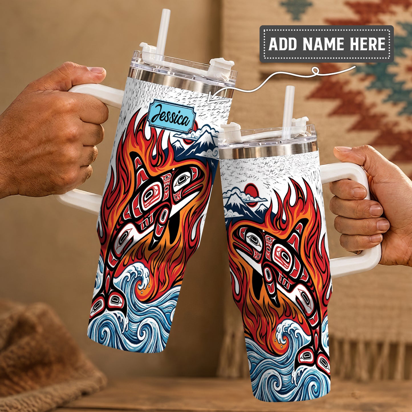 Orca Wave Journey Personalized Tumbler