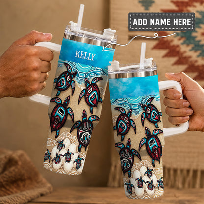 Sea Turtle Sacred Journey Personalized Tumbler