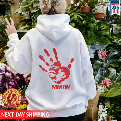 MMIW Red Hand Indigenous Woman Back T-shirt