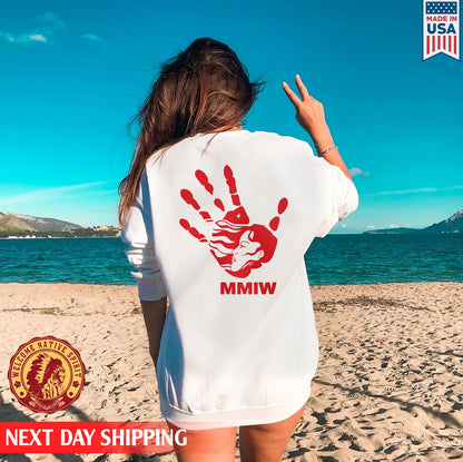 MMIW Red Hand Indigenous Woman Back T-shirt