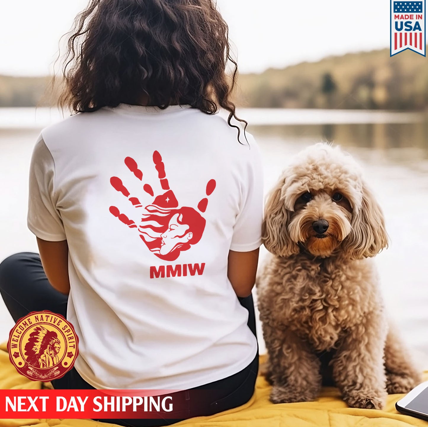 MMIW Red Hand Indigenous Woman Back T-shirt