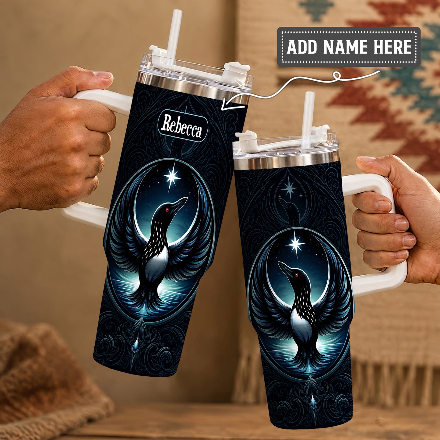 Loon of the Silver Moon Personalized Tumbler