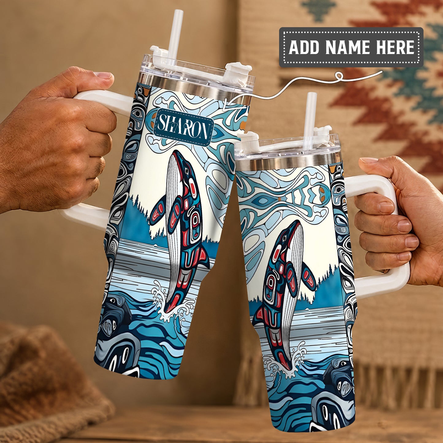 Crimson Orca Passage Personalized Tumbler