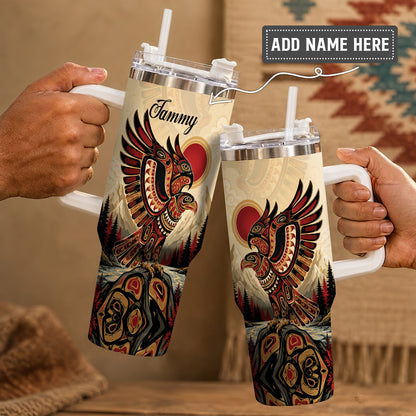 Twin Eagles of Dawn Personalized Tumbler