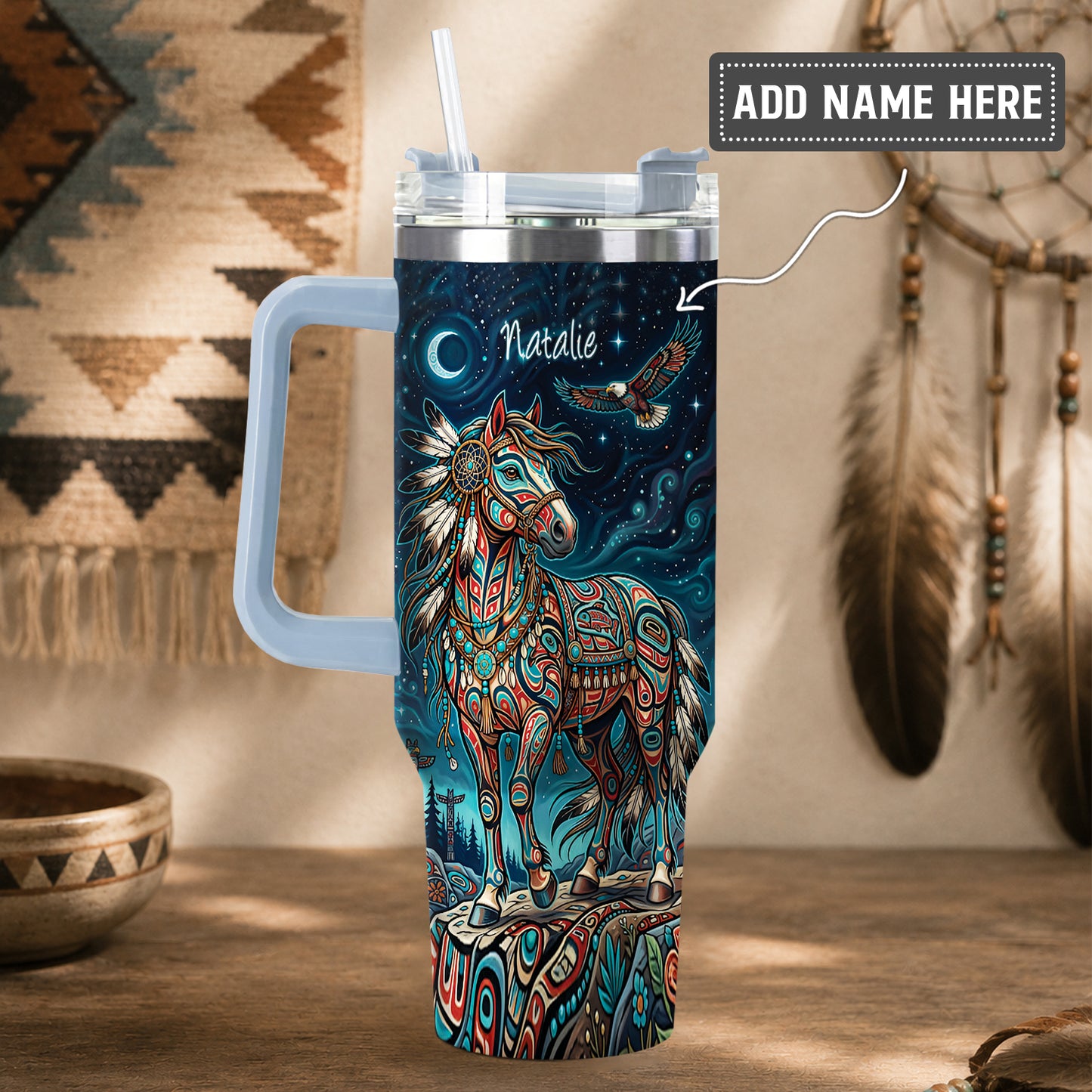 Moonlit Horse Legacy Personalized Tumbler