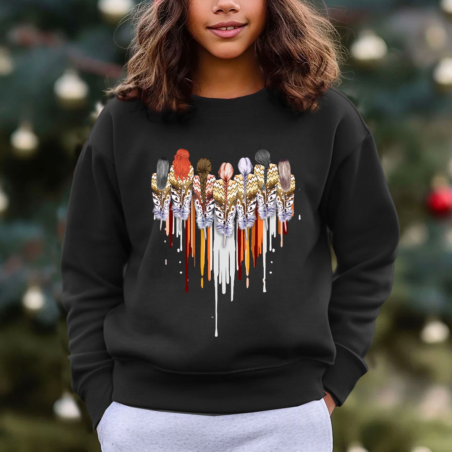 Native American Women Together Feather Heart Shirt
