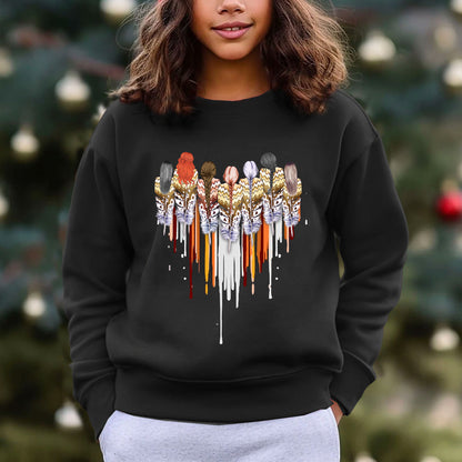 Native American Women Together Feather Heart Shirt