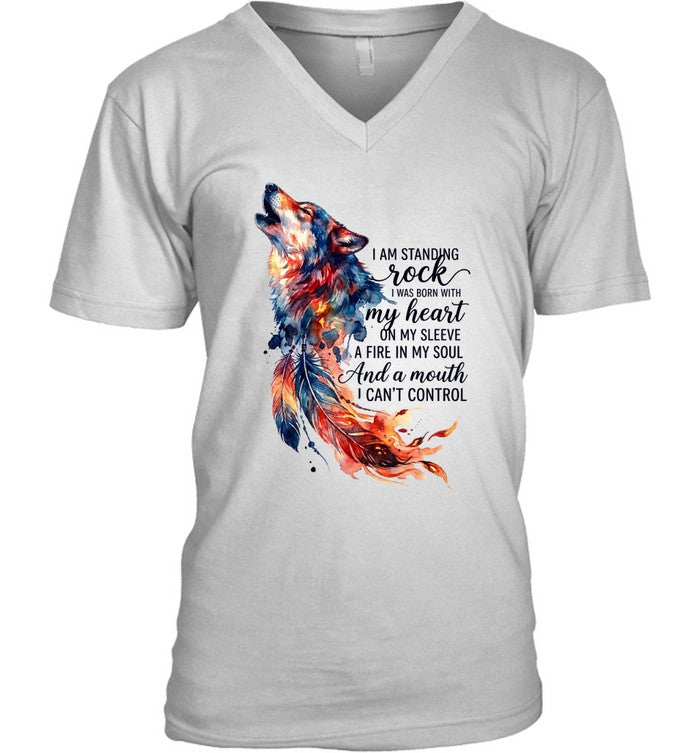 I AM STANDING rock I WAS BORN WITH my heart ON MY SLEEVE A FIRE IN MY SOUL And a mouth I CAN'T CONTROL