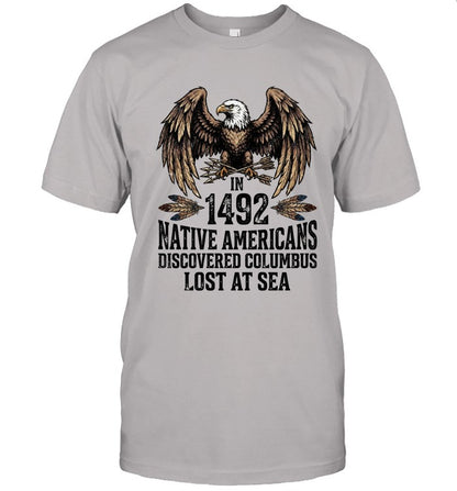 IN 1492 NATIVE AMERICANS DISCOVERED COLUMBUS LOST AT SEA
