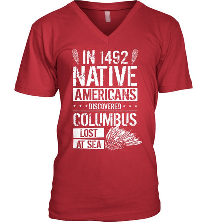 IN 1492 NATIVE AMERICANS DISCOVERED COLUMBUS LOST AT SEA