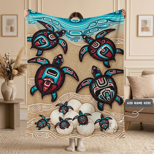 Sea Turtle Sacred Journey Personalized Premium Blanket