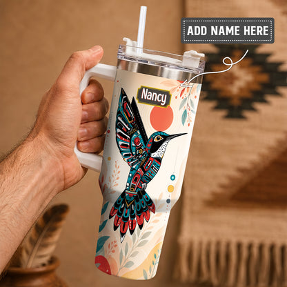 Hummingbird Solar Awakening Personalized Tumbler
