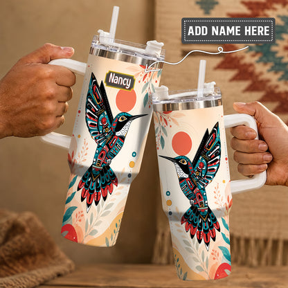 Hummingbird Solar Awakening Personalized Tumbler