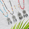 SALE 50% OFF - Long Silver Dreamcatcher Handmade Beaded Necklace For Women With Native American Style