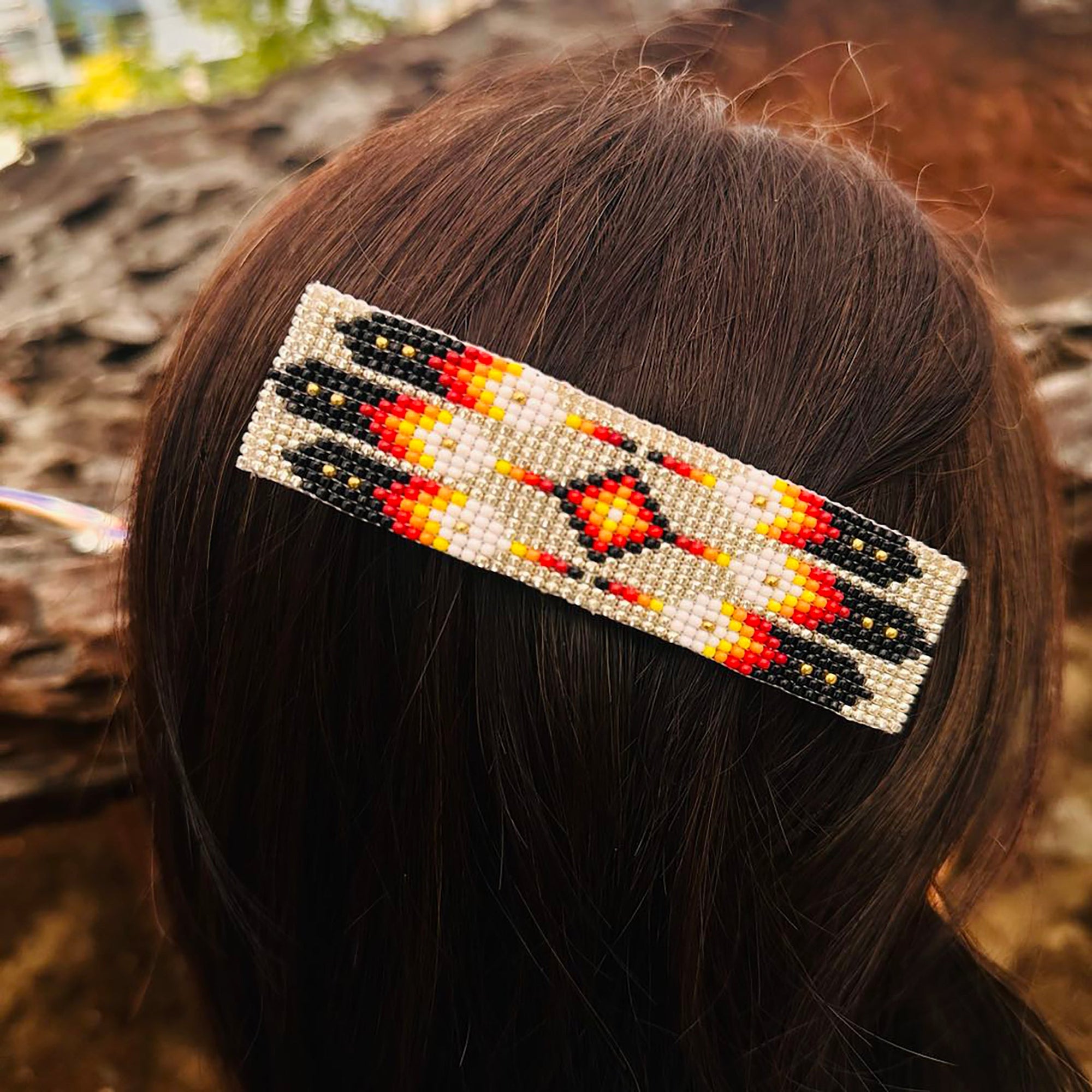SALE 50% OFF - Pattern Hair Clip Native American Style