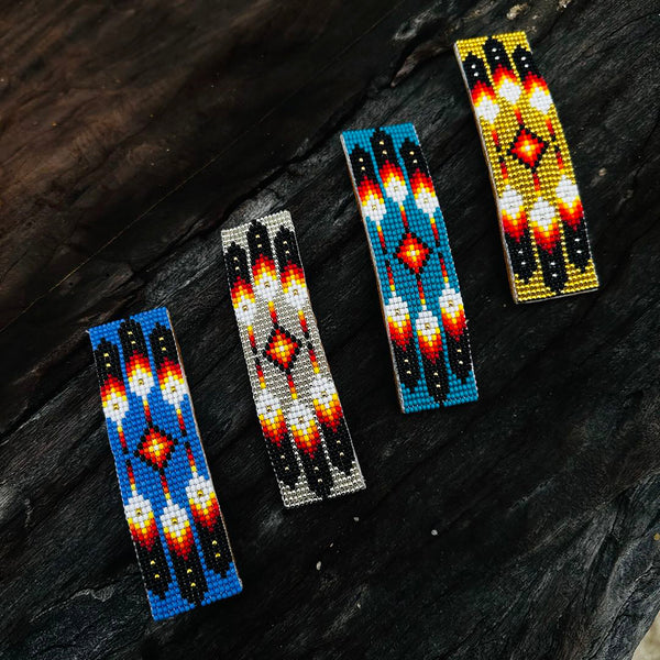 thumbnail image 2 of Native American Style Beaded Hair Clips - Handmade Collection Pattern-12H 2 of 11
