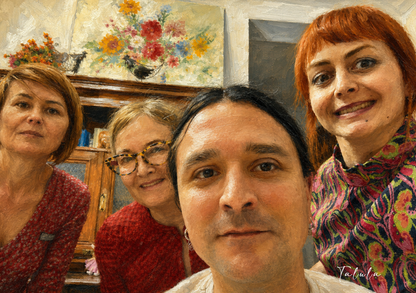 Oil painting family portrait