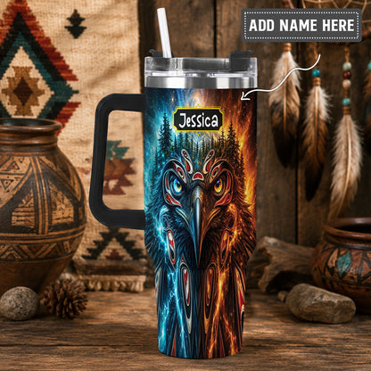 Eagle Fire Ice Personalized Tumbler