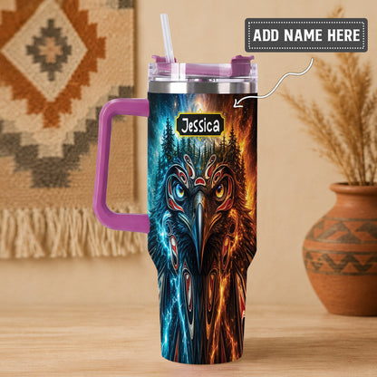 Eagle Fire Ice Personalized Tumbler