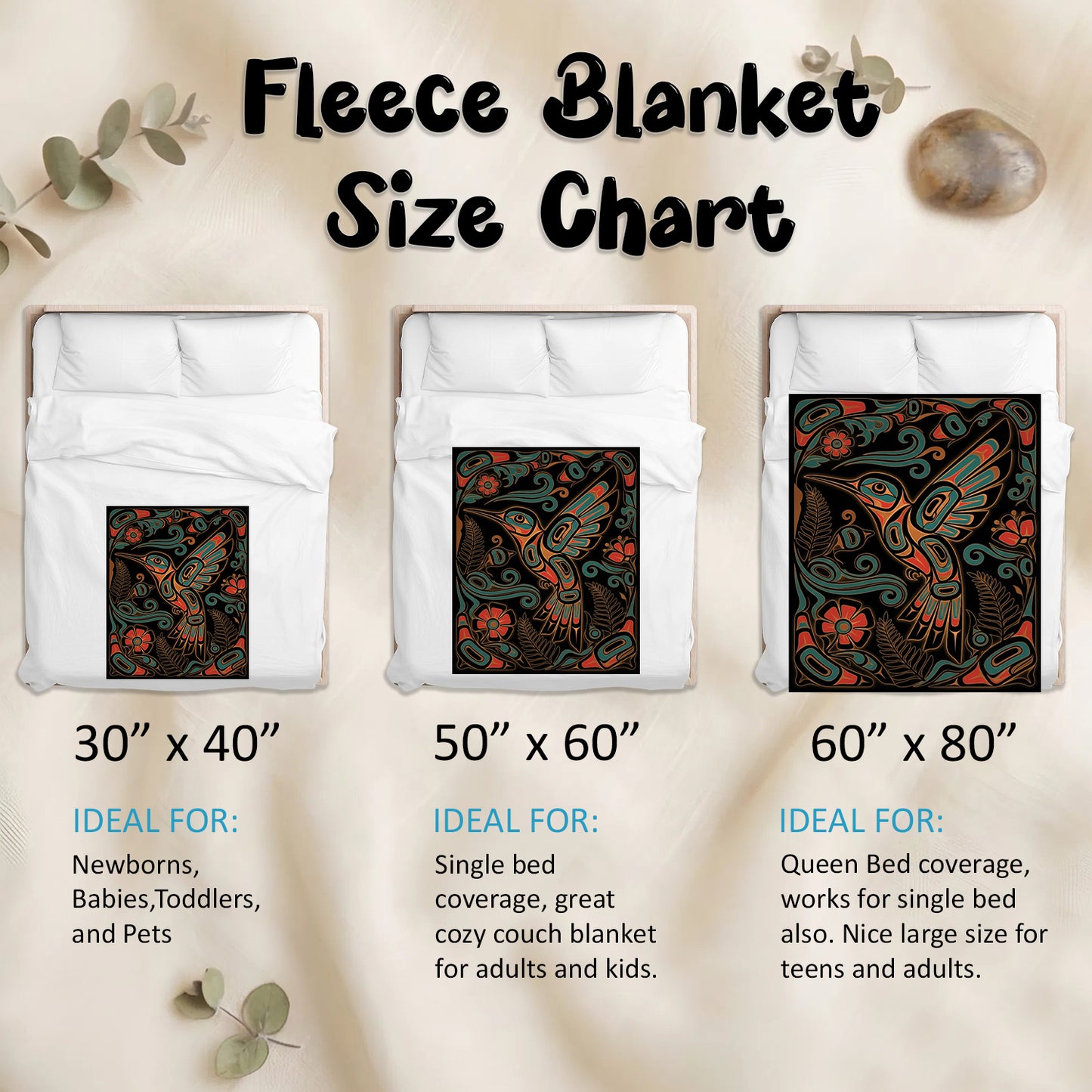 Hummingbird Garden Nocturne Personalized Premium Blanket