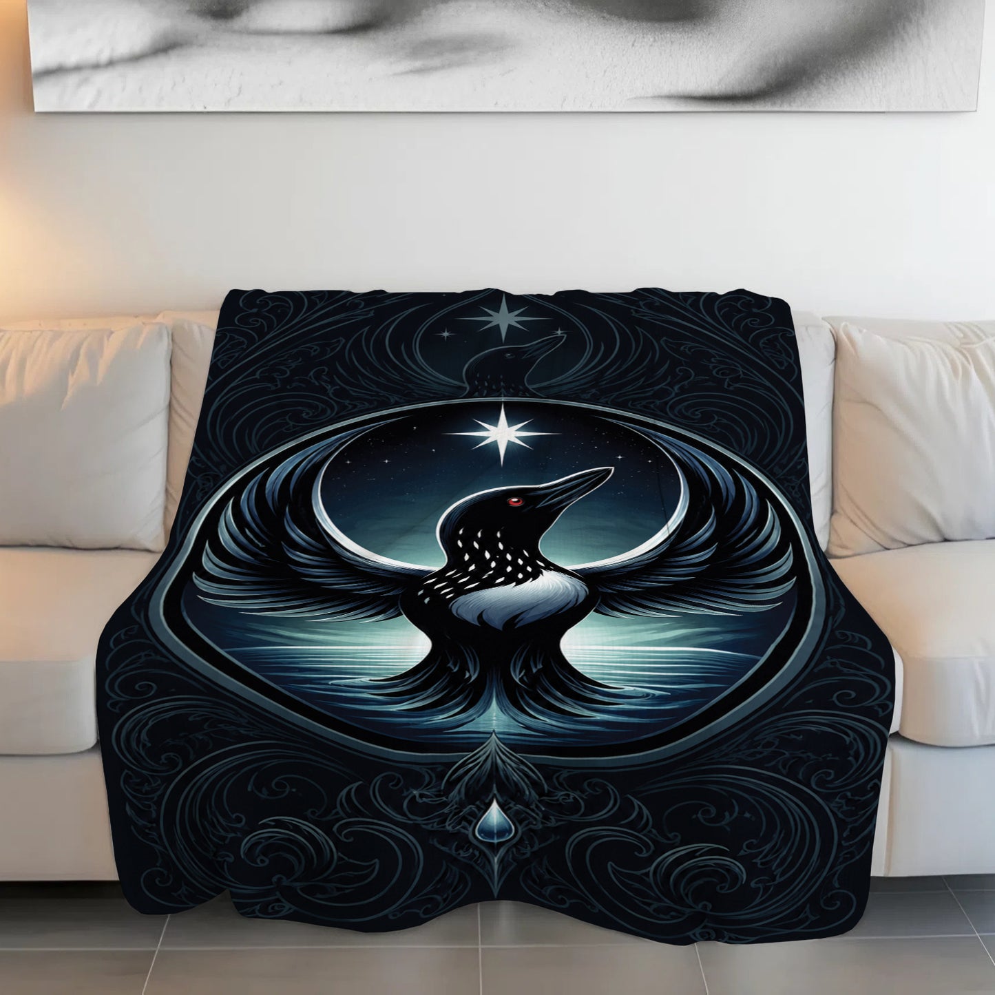 Loon of the Silver Moon Personalized Premium Blanket