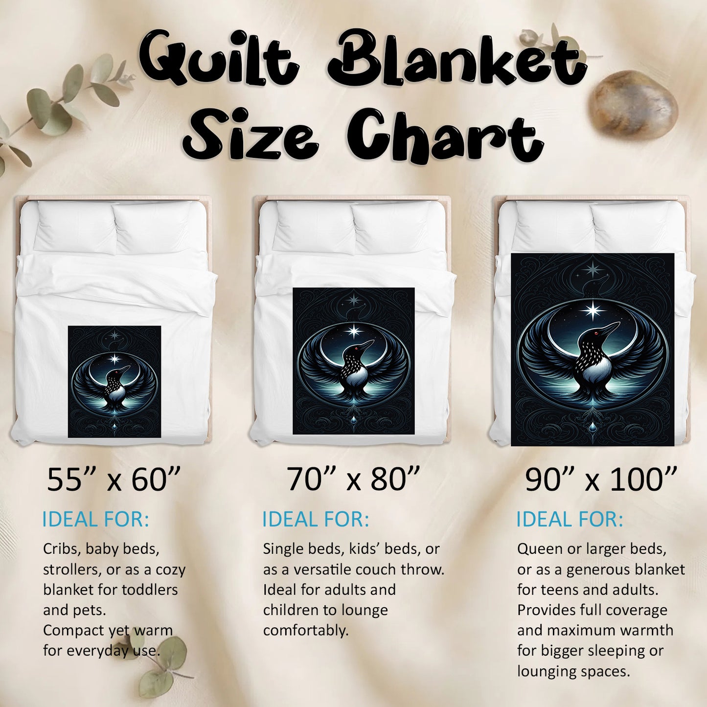 Loon of the Silver Moon Personalized Premium Blanket