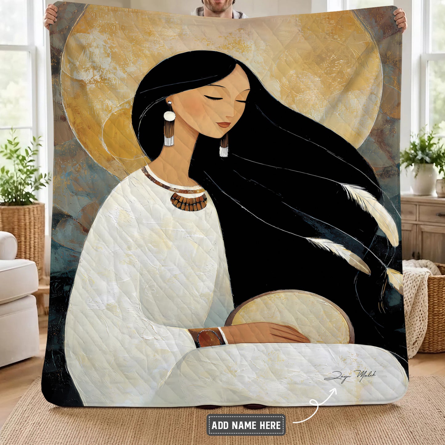 Moonlit Woman Spirit Personalized Premium Blanket