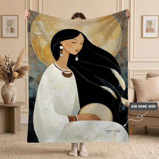 Moonlit Woman Spirit Personalized Premium Blanket