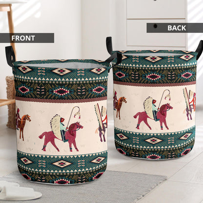 Native American Chief Horse Laundry Basket WCS