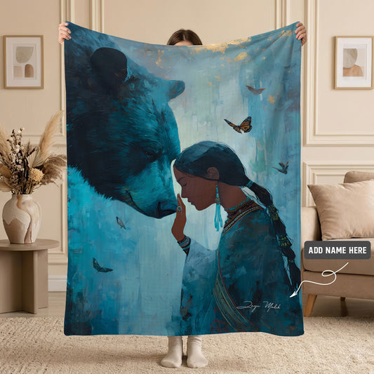 Sacred Woman Bear Spirit Personalized Premium Blanket