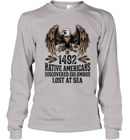 IN 1492 NATIVE AMERICANS DISCOVERED COLUMBUS LOST AT SEA