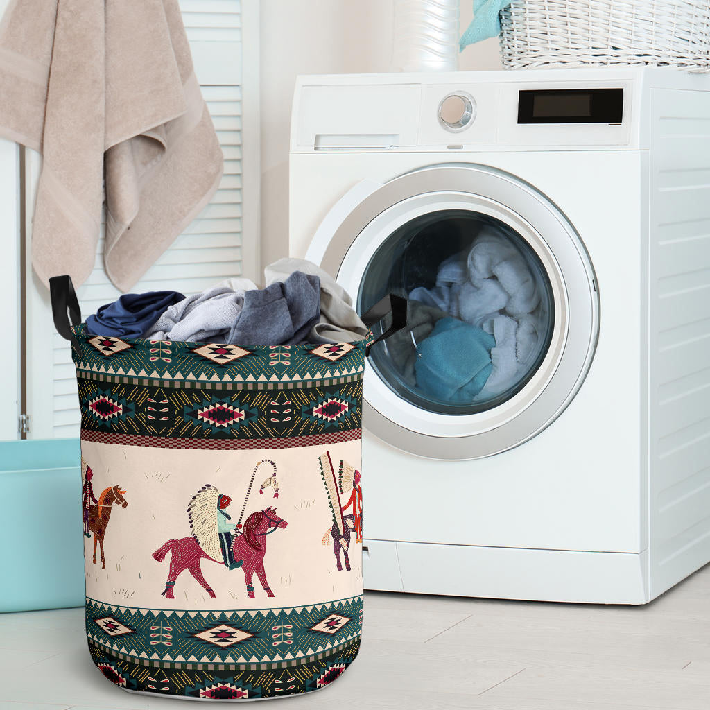Native American Chief Horse Laundry Basket WCS