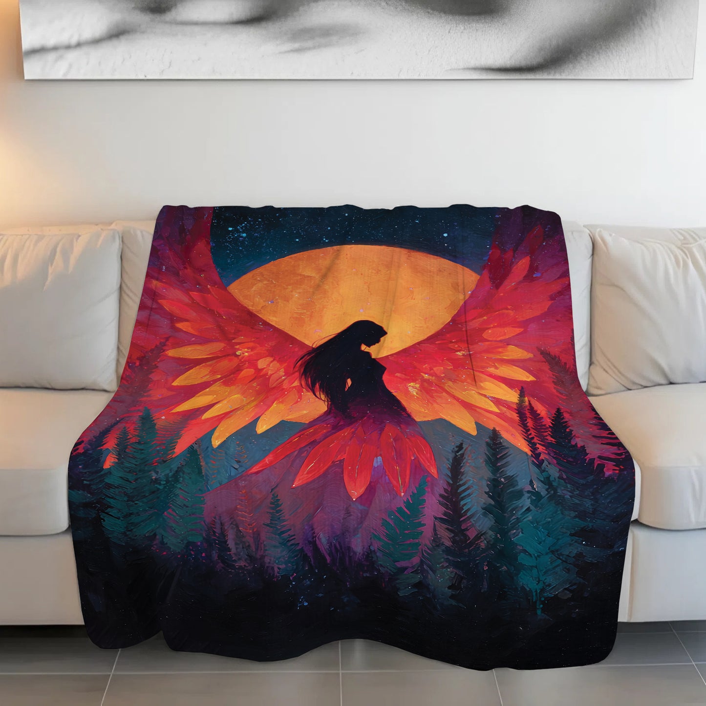 Sacred Moon Woman Personalized Premium Blanket