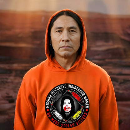 MMIW - Missing Murdered Indigenous Women No More Stolen Sisters Feather Color Red Hand Women Shirt