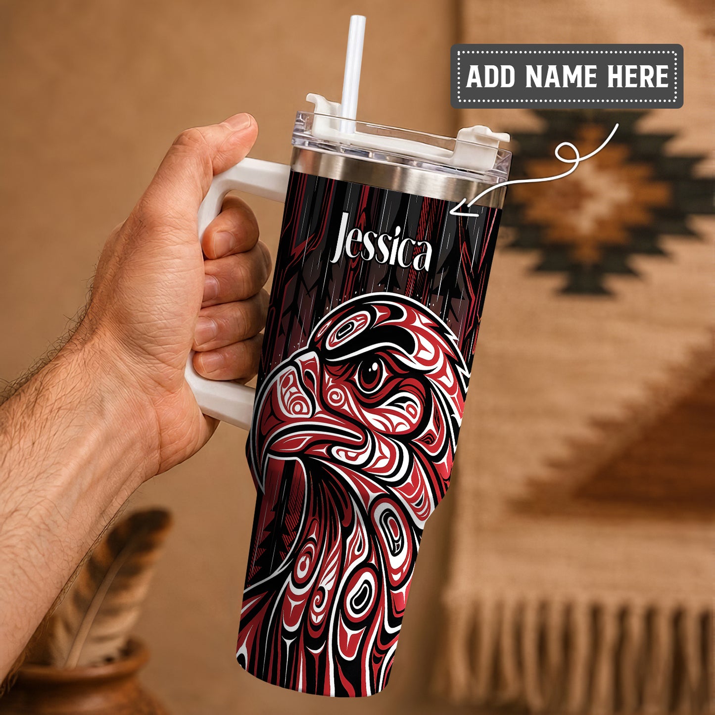 Red Eagle Guardian Personalized Tumbler