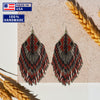SALE 50% OFF - Brown Grey Beaded Handmade Earrings For Women