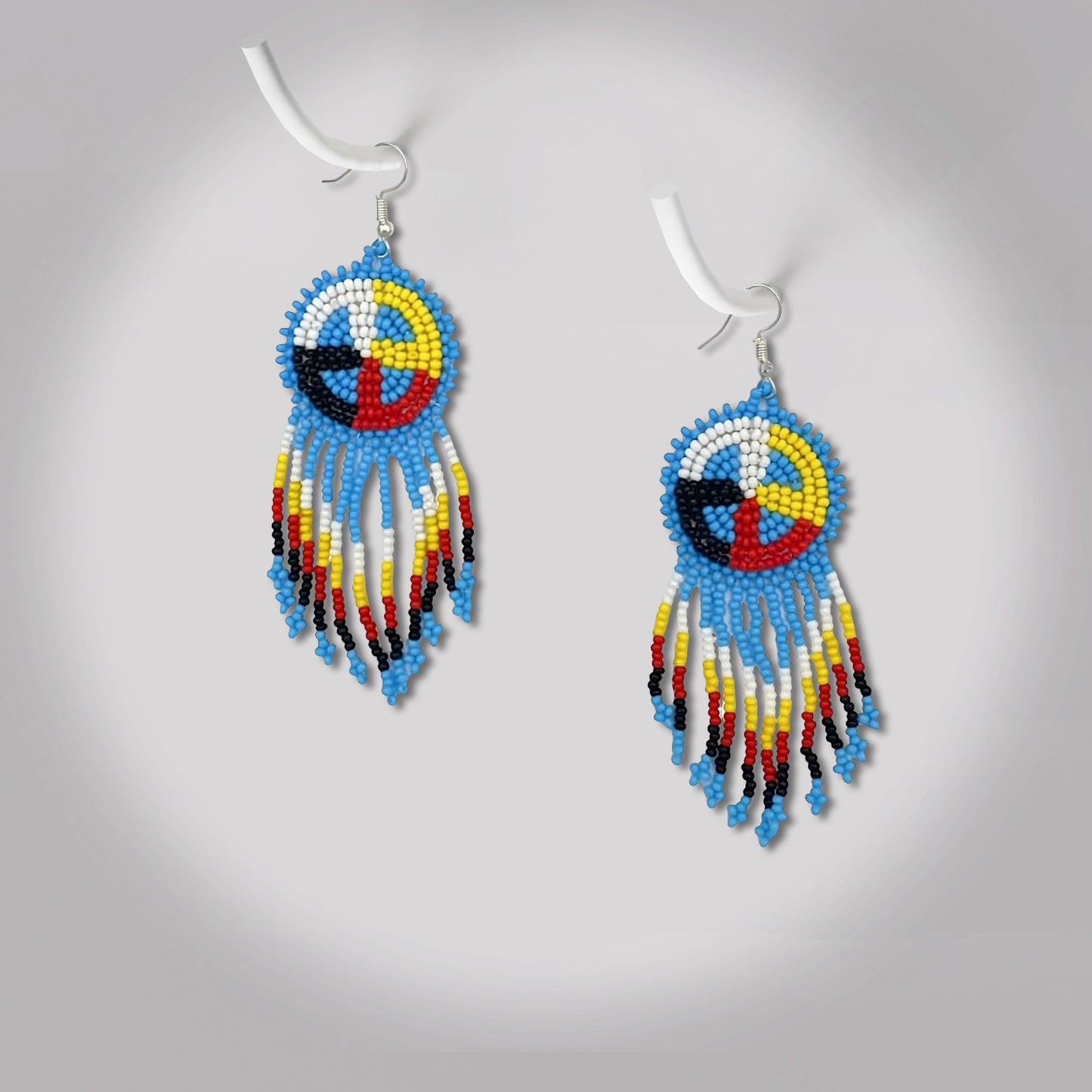 SALE 50% OFF - Turquoise Blue Fringe Earrings Beaded Handmade Earrings For Women