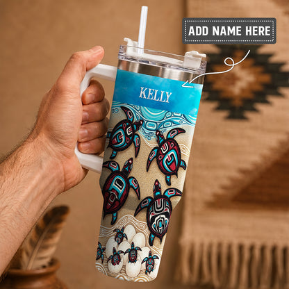 Sea Turtle Sacred Journey Personalized Tumbler