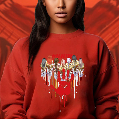MMIW - Women Red Hand Together Feather Heart Shirt