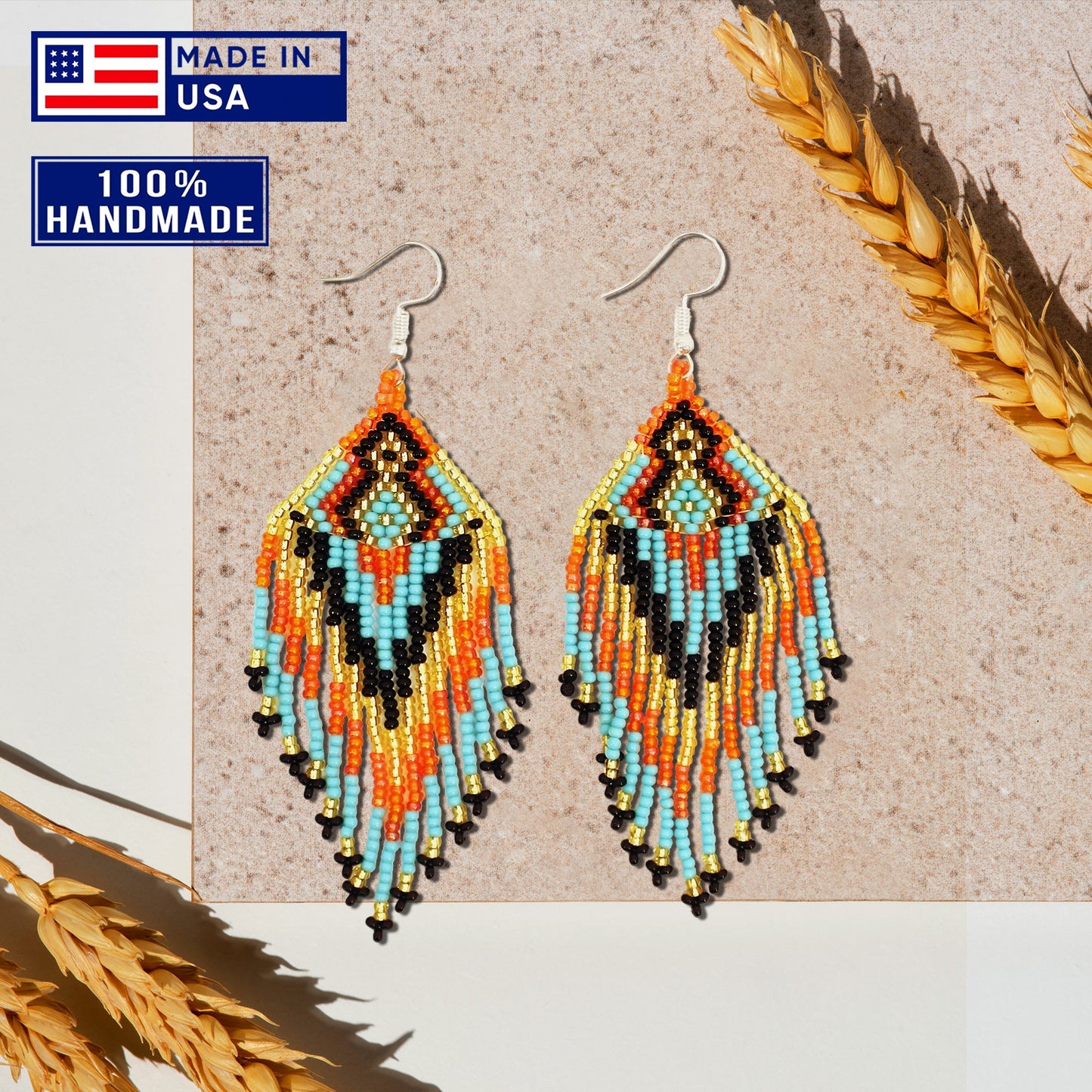 SALE 50% OFF - Multi Colored Beaded Handmade Earrings For Women