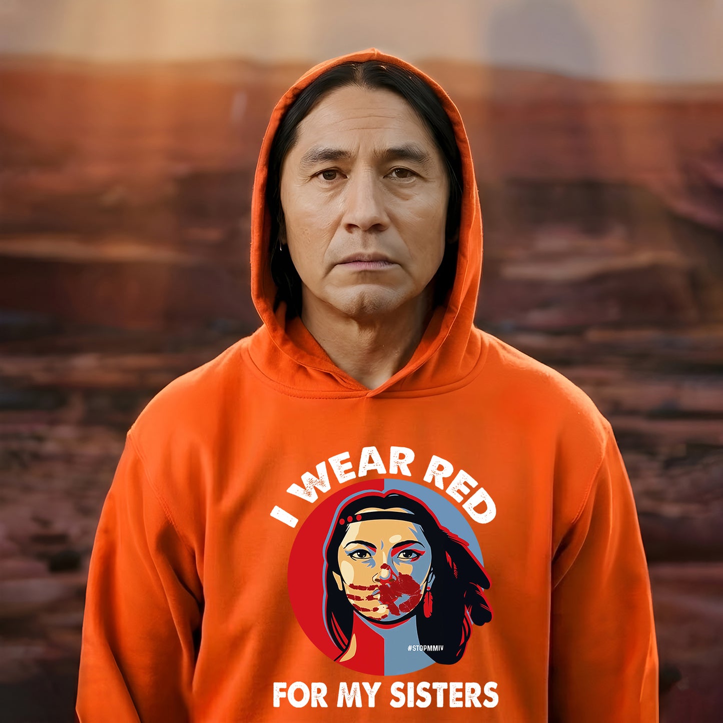 MMIW - I Wear Red For My Sisters Red Hand Indigenous Women Shirt