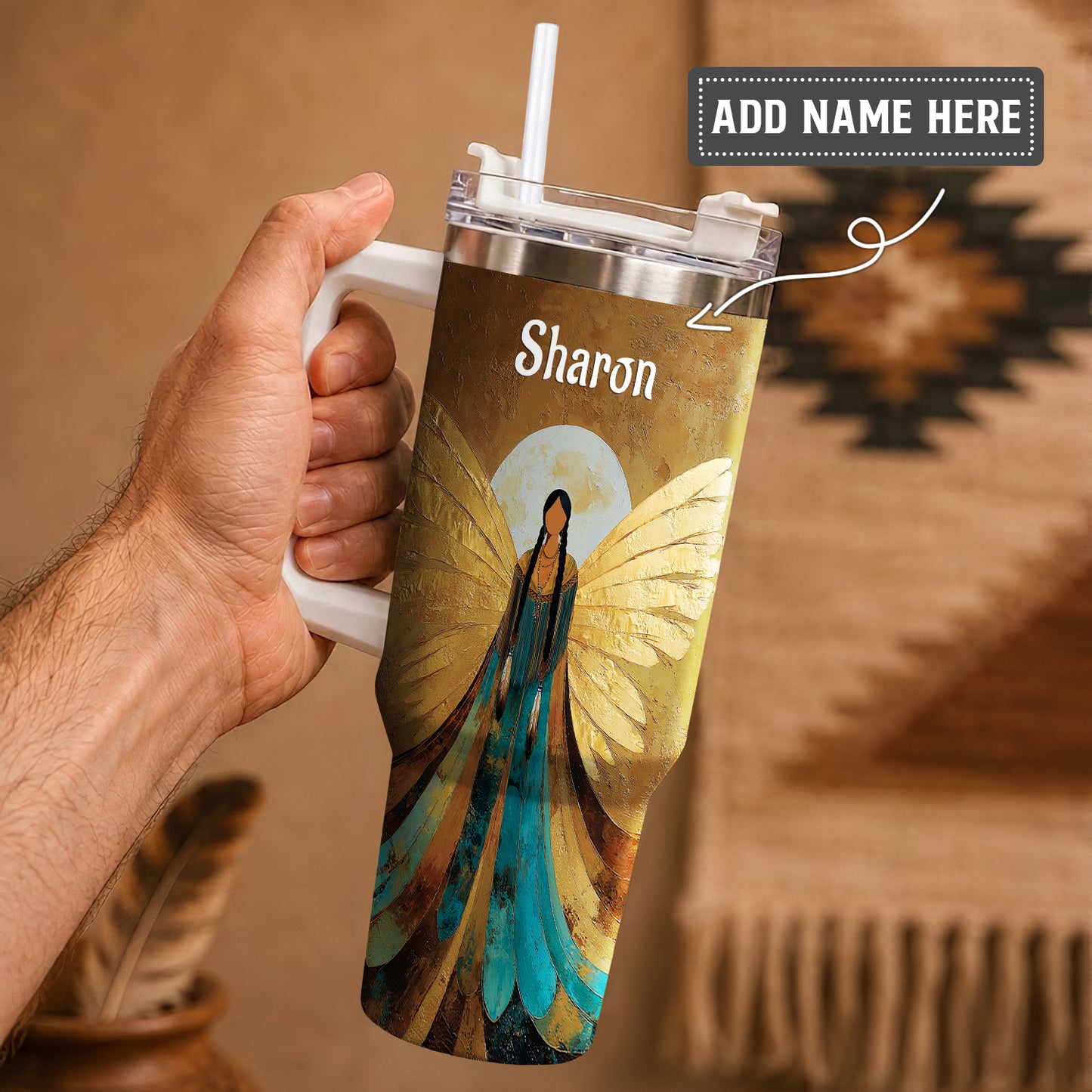 Golden Winged Grace Personalized Tumbler